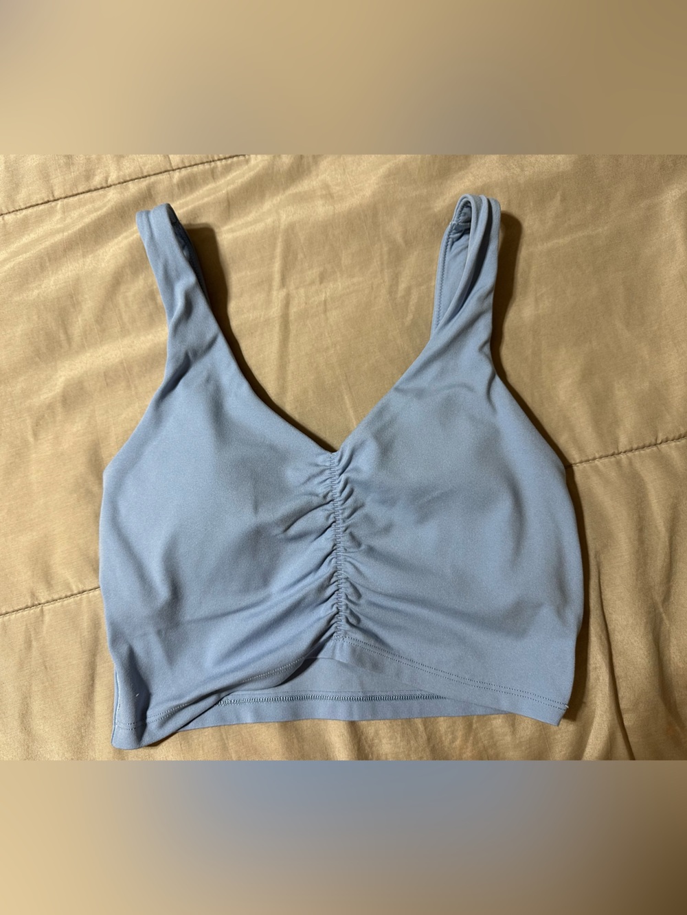 Light Blue Scoop Neck Crop Top